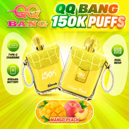 QQ Bang 150K 使い捨てVAPE｜デュアルメッシュ・150,000パフ・LED表示・10フレーバー